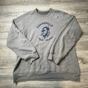 Unbranded Evansville Blue Devils Sweatshirt Mens XL Gray Raglan Graphic Pullover